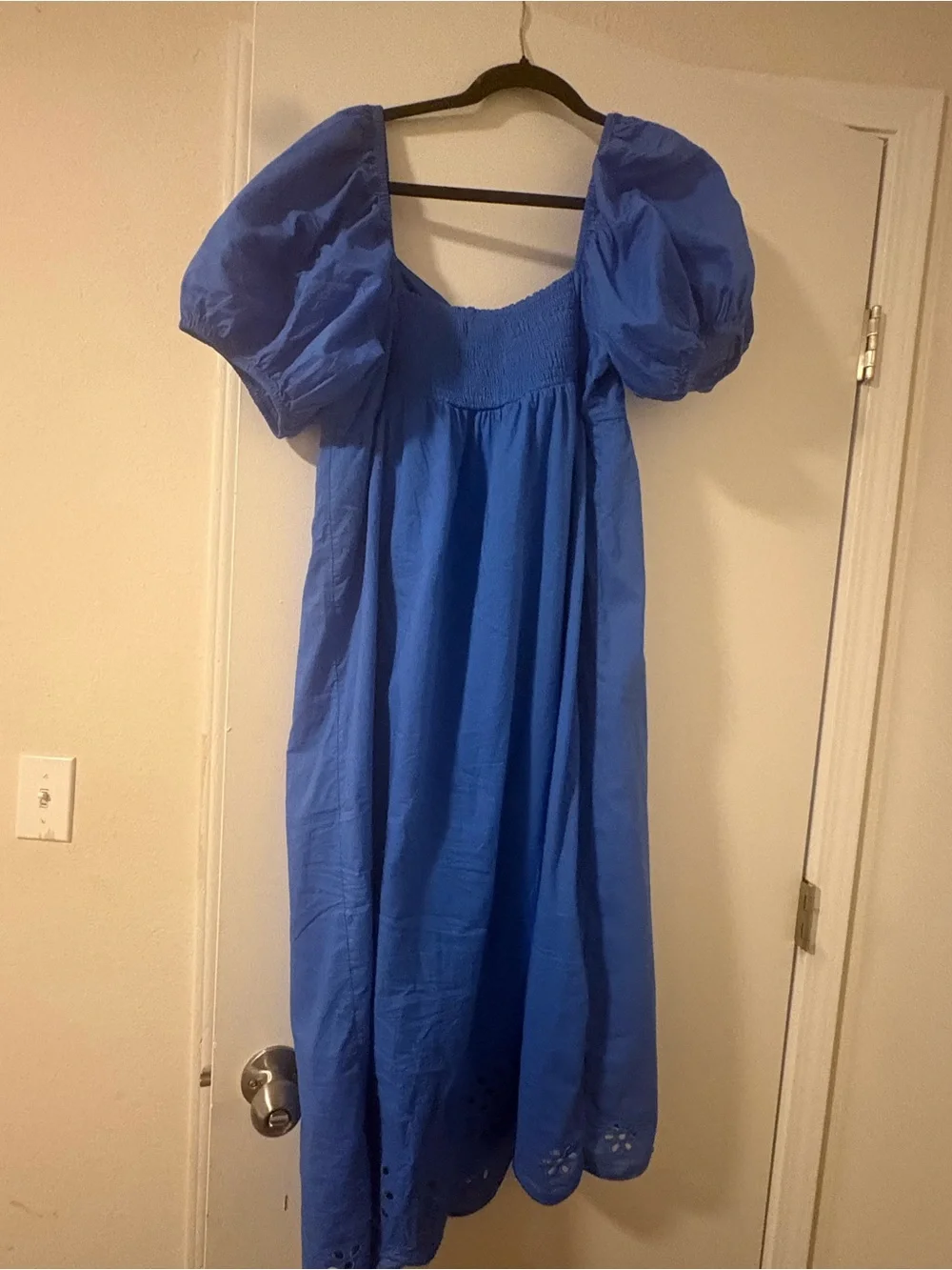 LC Lauren Conrad Royal Blue Smocked Neck Top - Picture 3 of 3